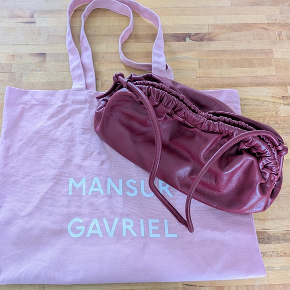 Mansur Gavriel Oversized Cloud Clutch, Oxblood - Picture 9 of 9